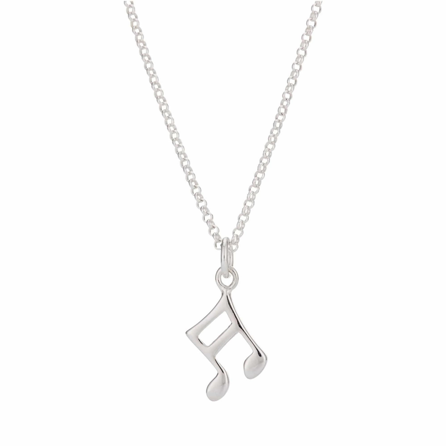 silver semi quaver charm necklace.