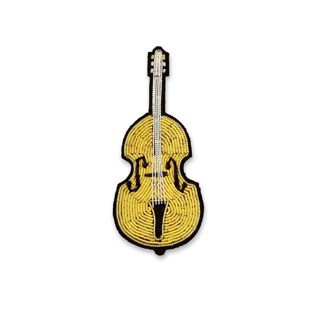 Double Bass Embroidered Brooch