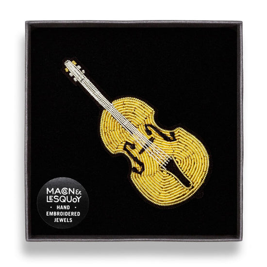 Double Bass Embroidered Brooch