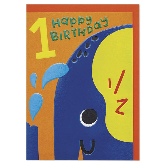 Elephant Age One Birthday Card