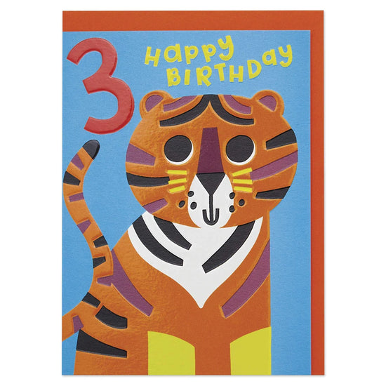 Tiger Age Three Birthday Card