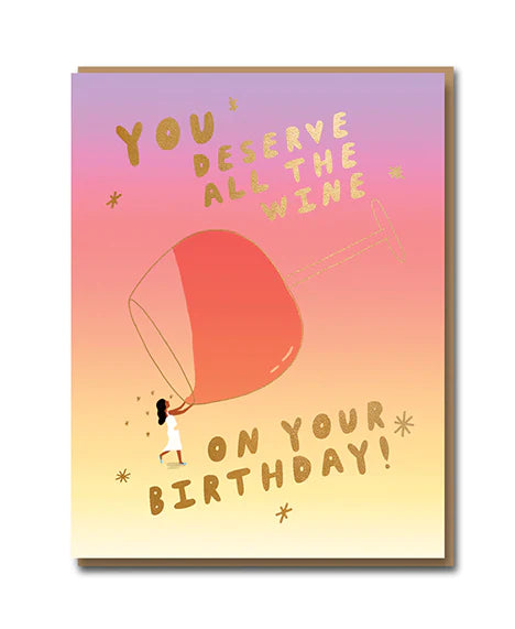 Load image into Gallery viewer, All the Wine Birthday Card
