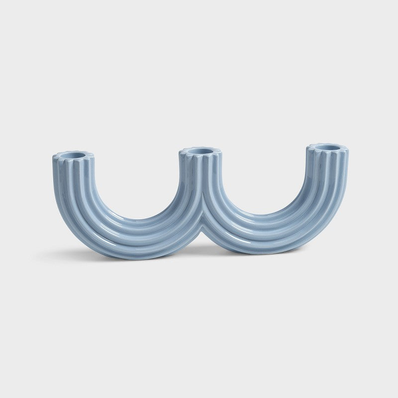 Candle Holder Churros Light Blue