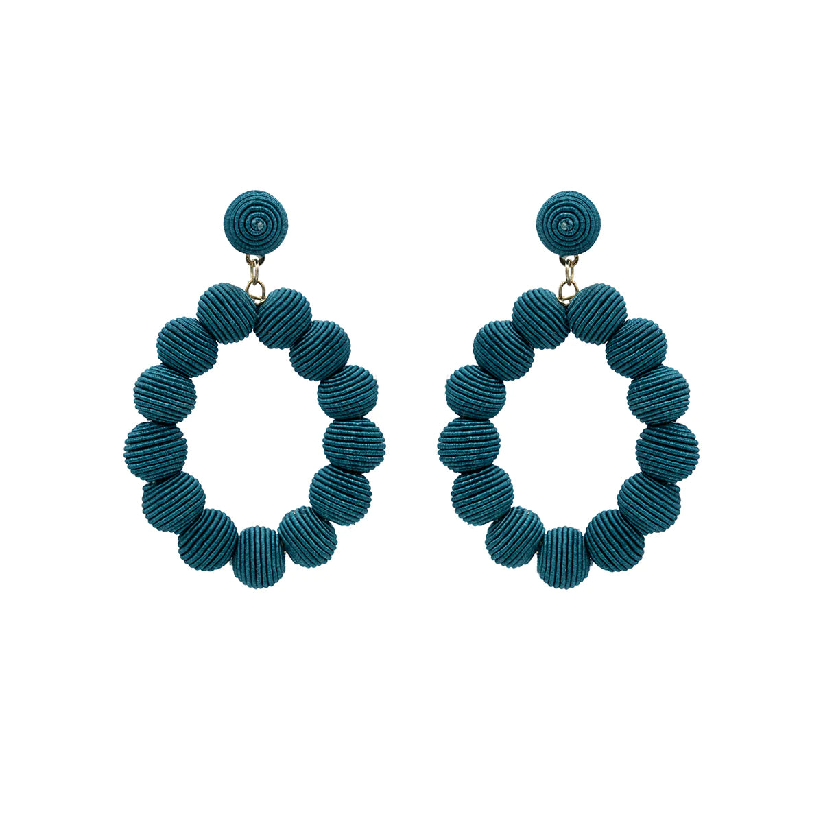 Woven Ball Oval Earrings