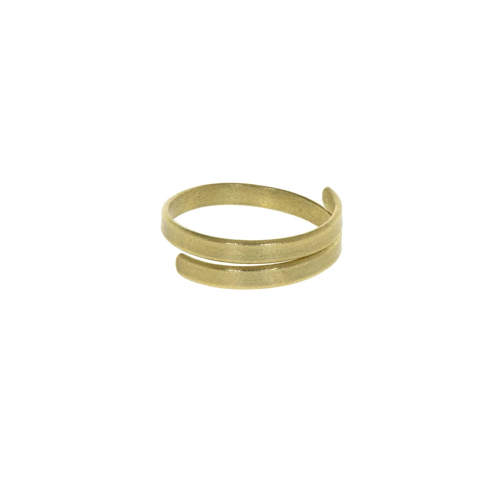 A thin double-layered brass ring