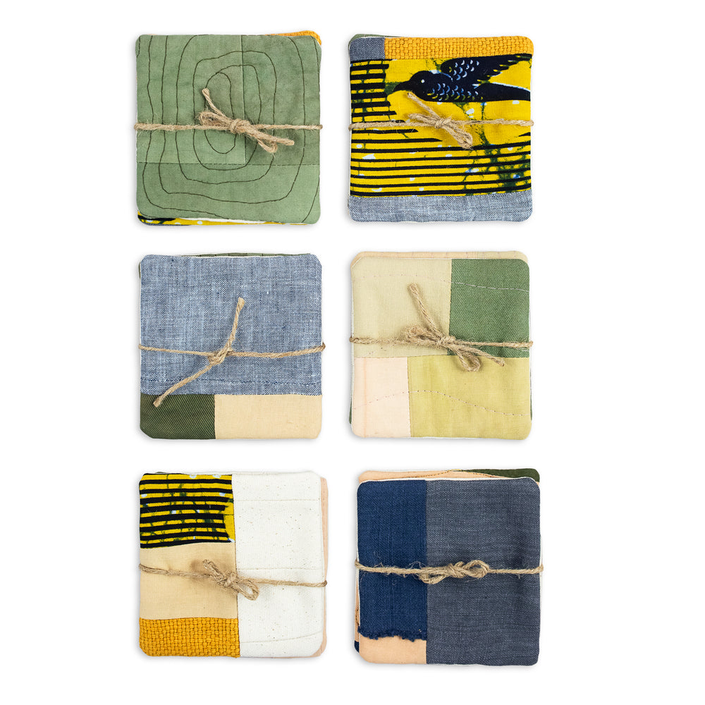 Patchwork Fabric Coaster Set of 2