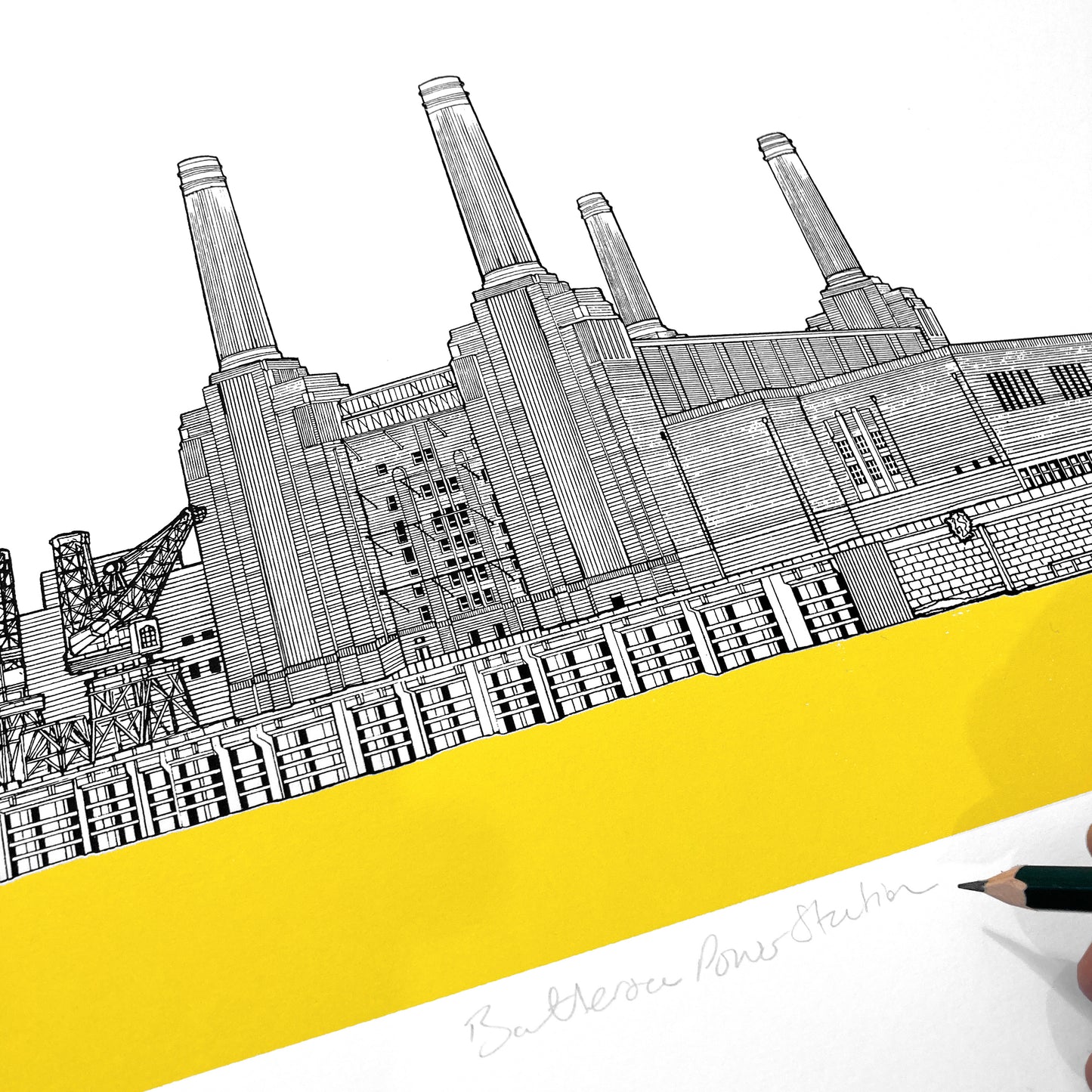 Load image into Gallery viewer, Yellow Battersea Power Station Print
