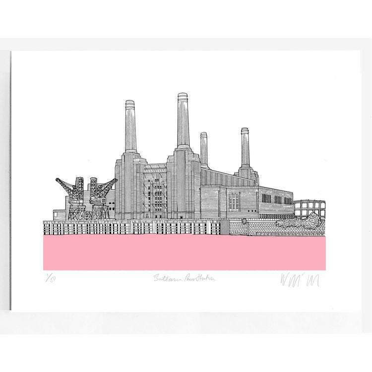 Pink Battersea Power Station Print