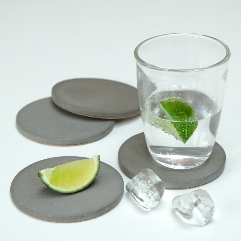 Round Concrete Coaster Set