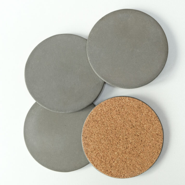 Round Concrete Coaster Set