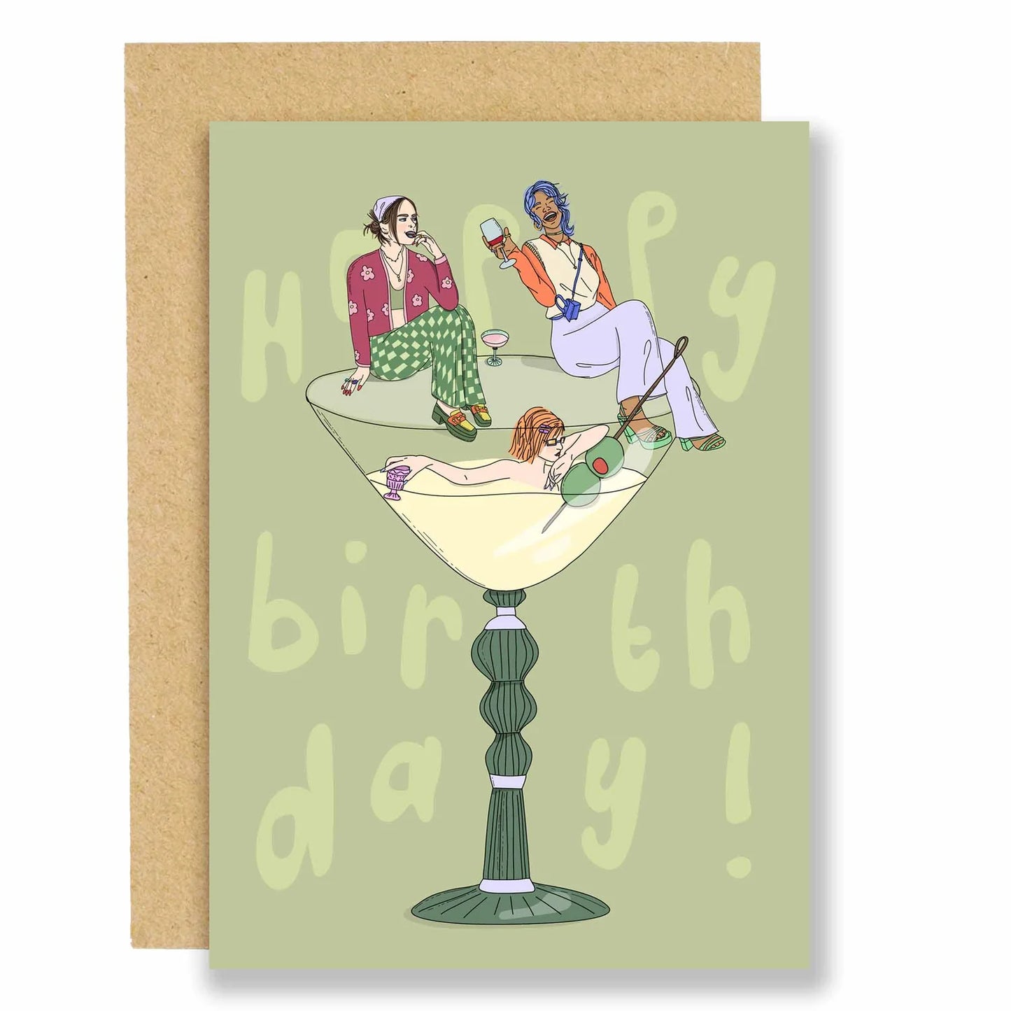 Cocktail Pool Party Birthday Card