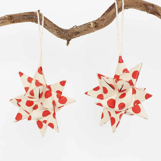 Red Spot Star Christmas Ornament