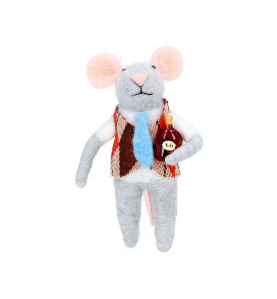 Load image into Gallery viewer, Wool Mouse Decoration with Bottle

