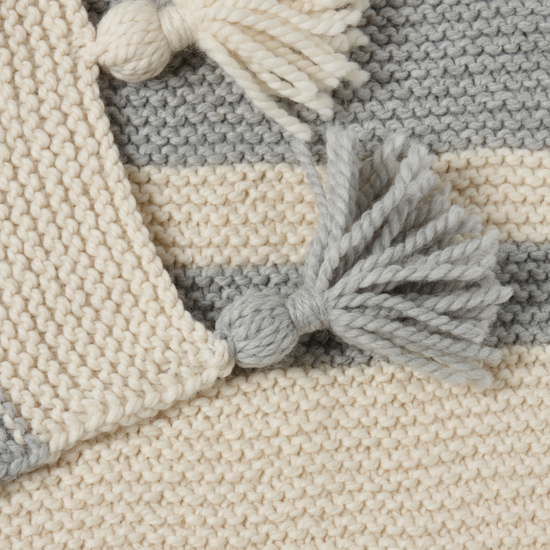 Make Your Own Blanket - Rocky Grey/ Ivory White Stripe