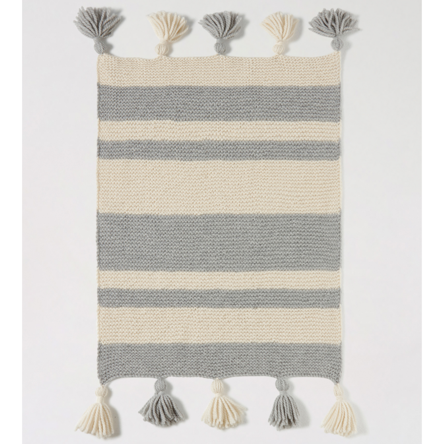 Make Your Own Blanket - Rocky Grey/ Ivory White Stripe