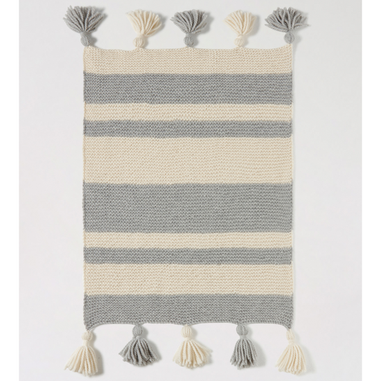 Load image into Gallery viewer, Make Your Own Blanket - Rocky Grey/ Ivory White Stripe
