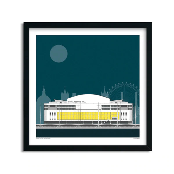 Royal Festival Hall Sun Blue Print