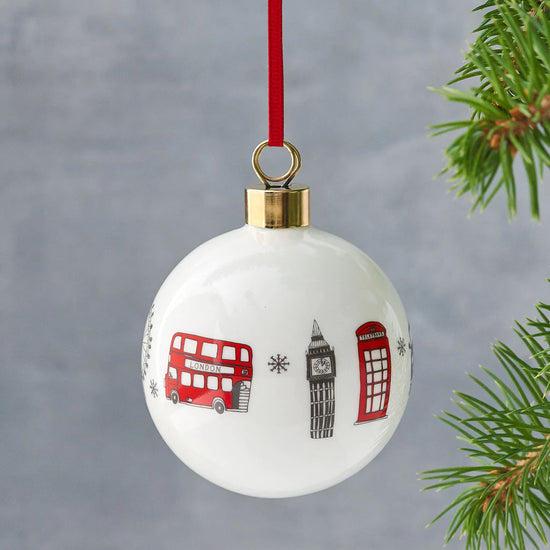 Load image into Gallery viewer, London Skyline Fine Bone China Bauble
