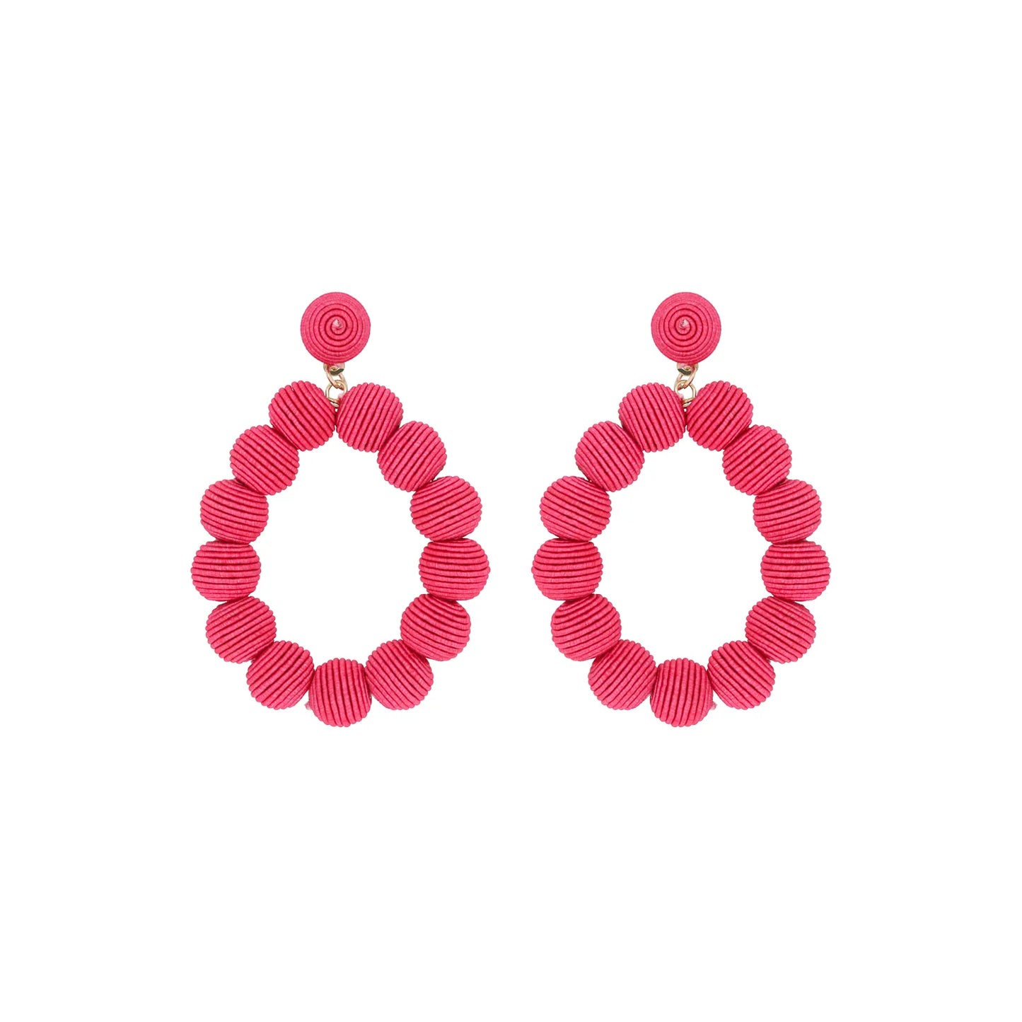 Woven Ball Oval Earrings