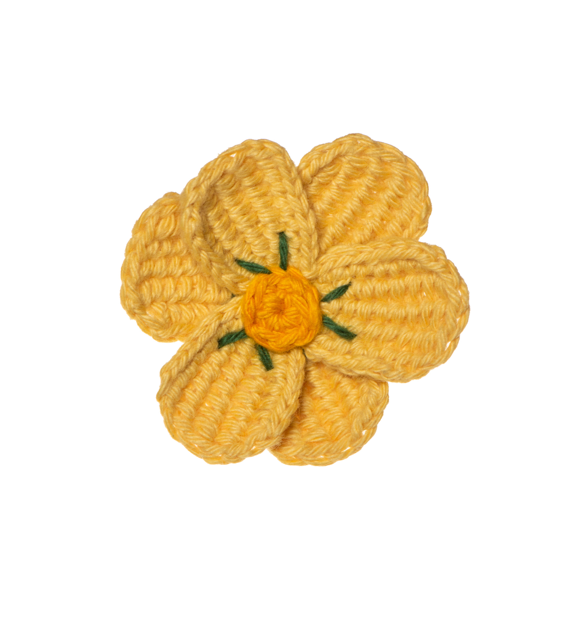 Crochet 6 Petal Flower Brooch