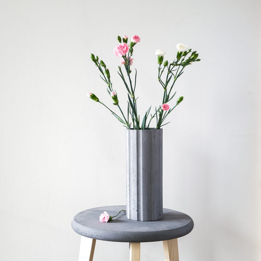 Scalloped Concrete Vase