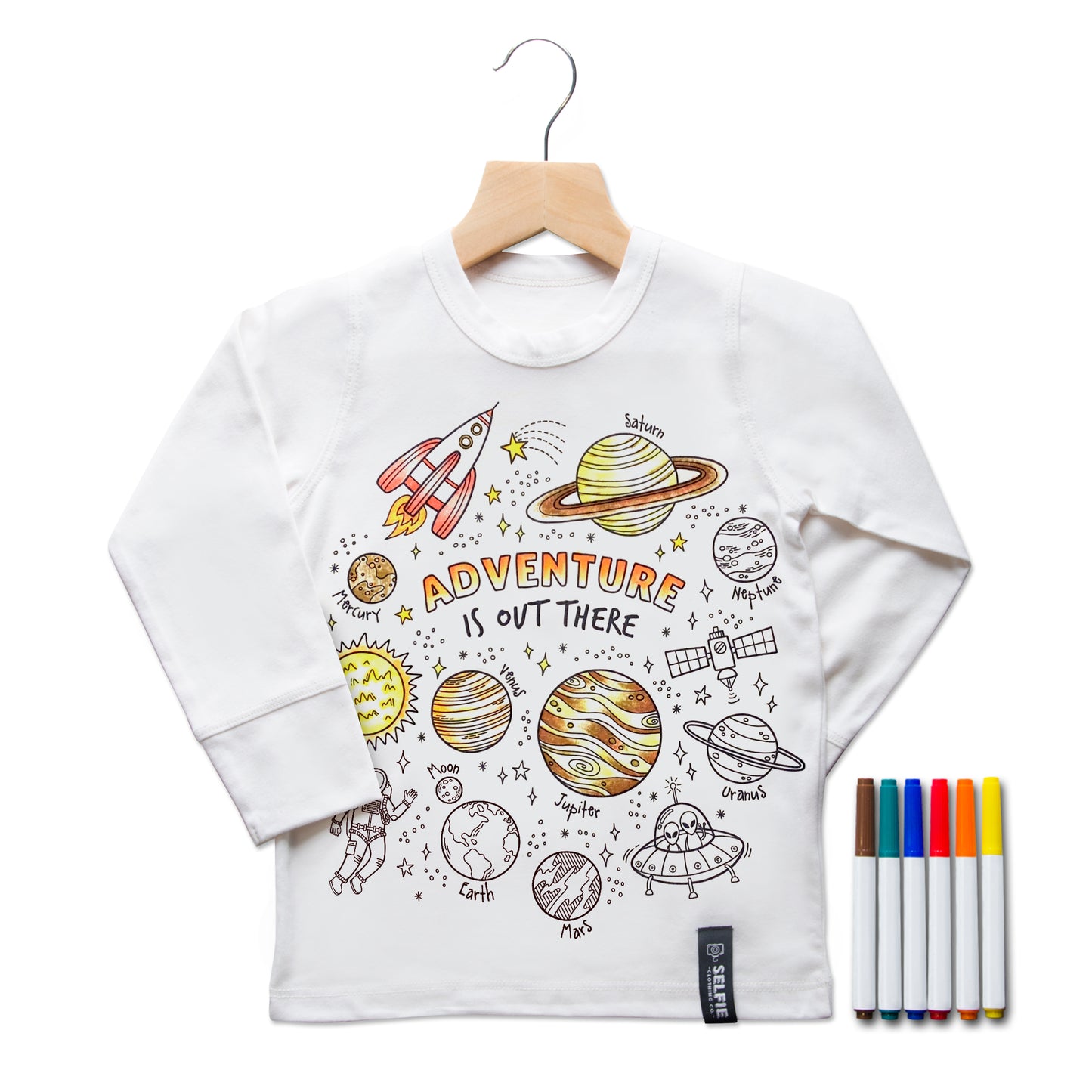 Load image into Gallery viewer, Space Adventures Colour In T-Shirt
