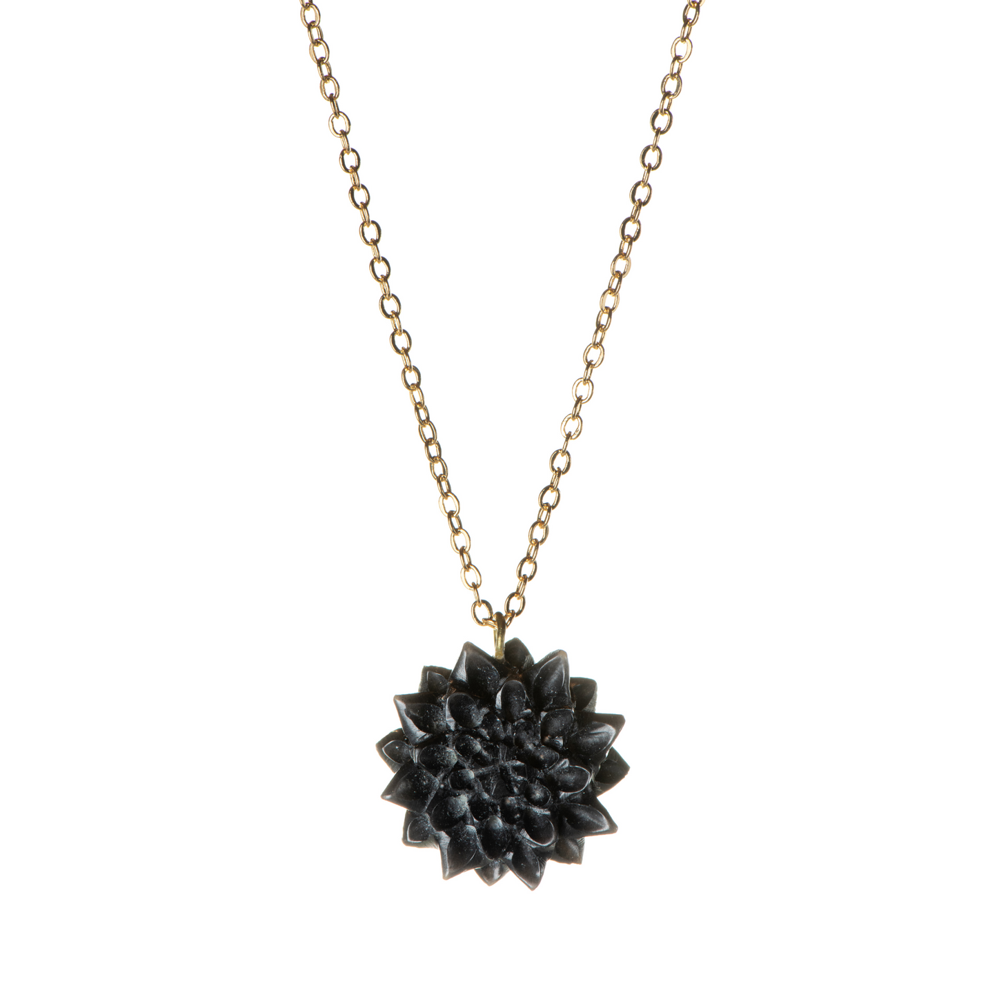 Glass black dahlia necklace online