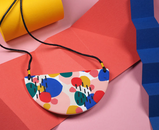 Load image into Gallery viewer, Abstract Blob Bib Necklace
