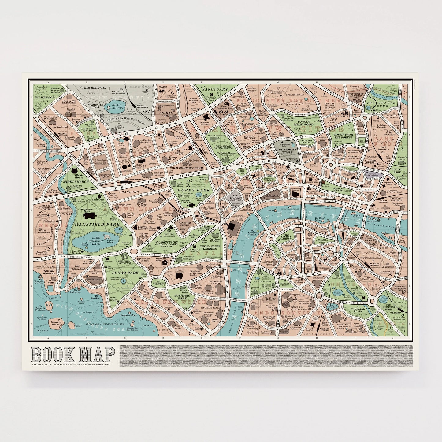 Book Map Print