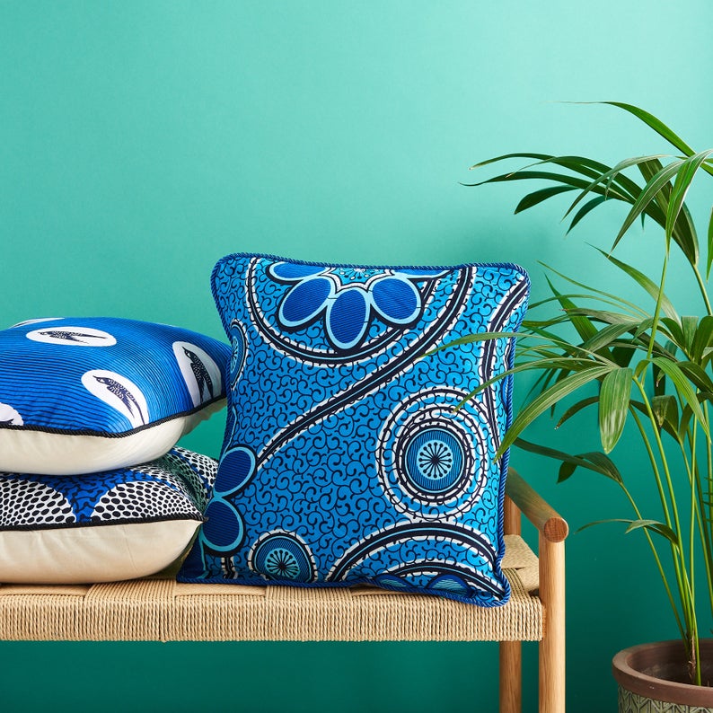 Blue Abstract Cushion