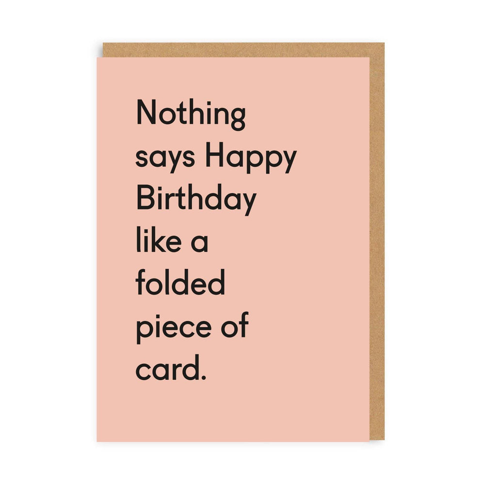 Folded Piece of Card Birthday Card